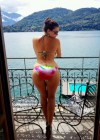 Imogen Thomas - in a bikini on balcony on holiday - twitter pic